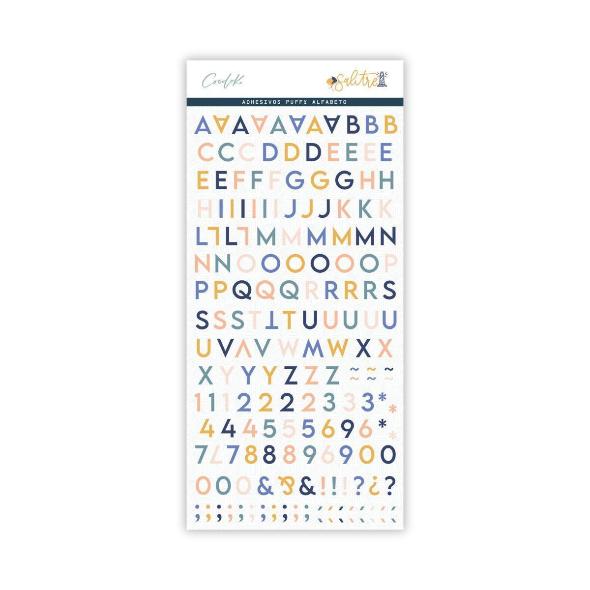 Alfabet lletres adhesives puffy col·lecció Salitre