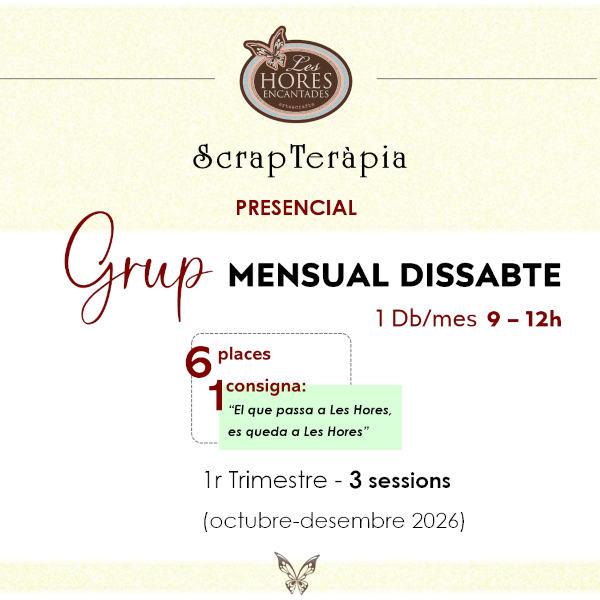 Grup mensual ScrapTeràpia 1 DISSABTE/mes